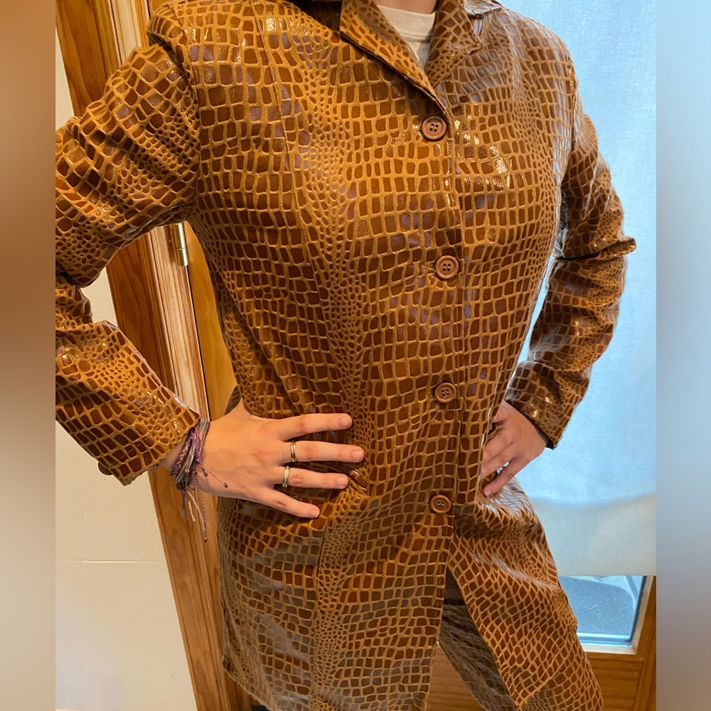 vintage selene sport snake print suit coat and pants